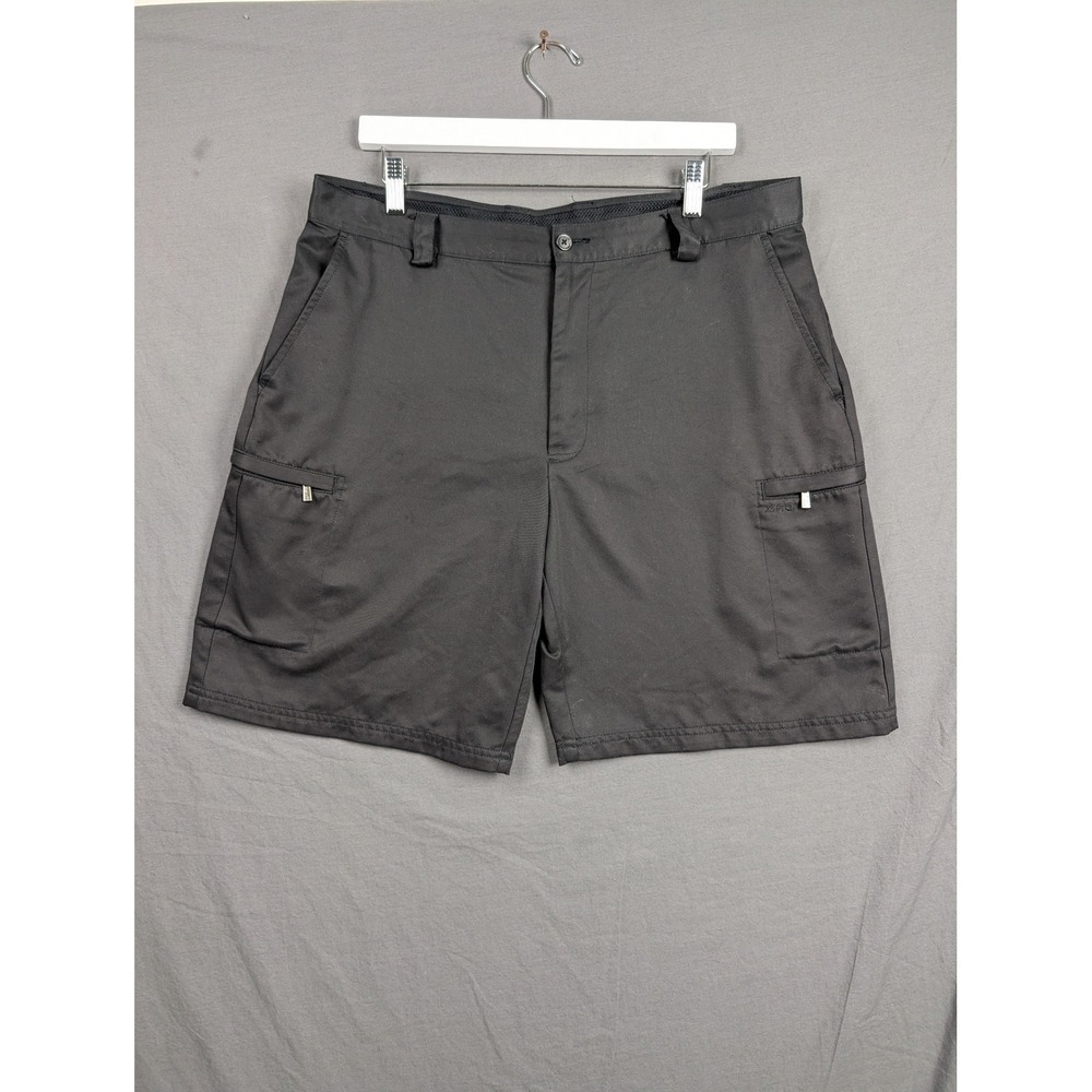 IZOD XFG Mens Golf Cargo Shorts‎ Black Size 36 Performance Flat Front